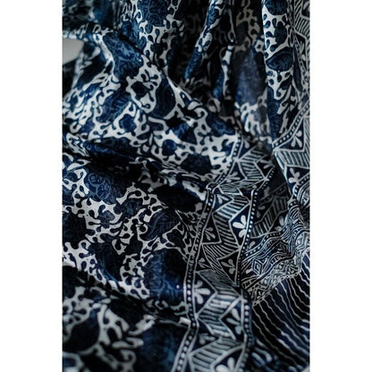 Selendang Batik Sutra Black Blue 01