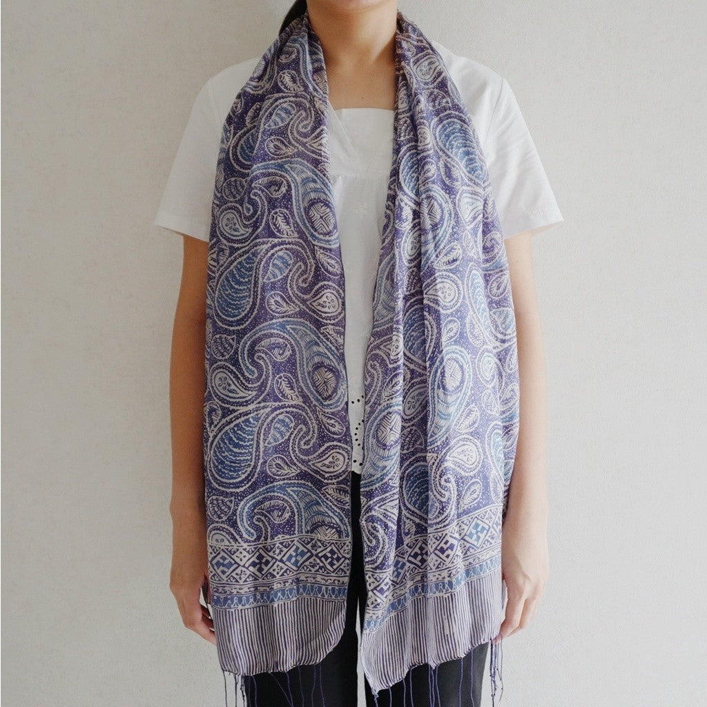 Syal Batik Sutra Purple 01