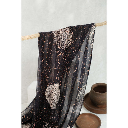 Syal Batik Sutra Jupri - Black - 45