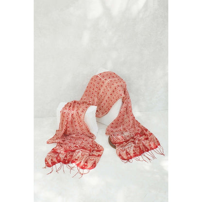 Syal Batik Sutra Rereng Bilik - Red - 45