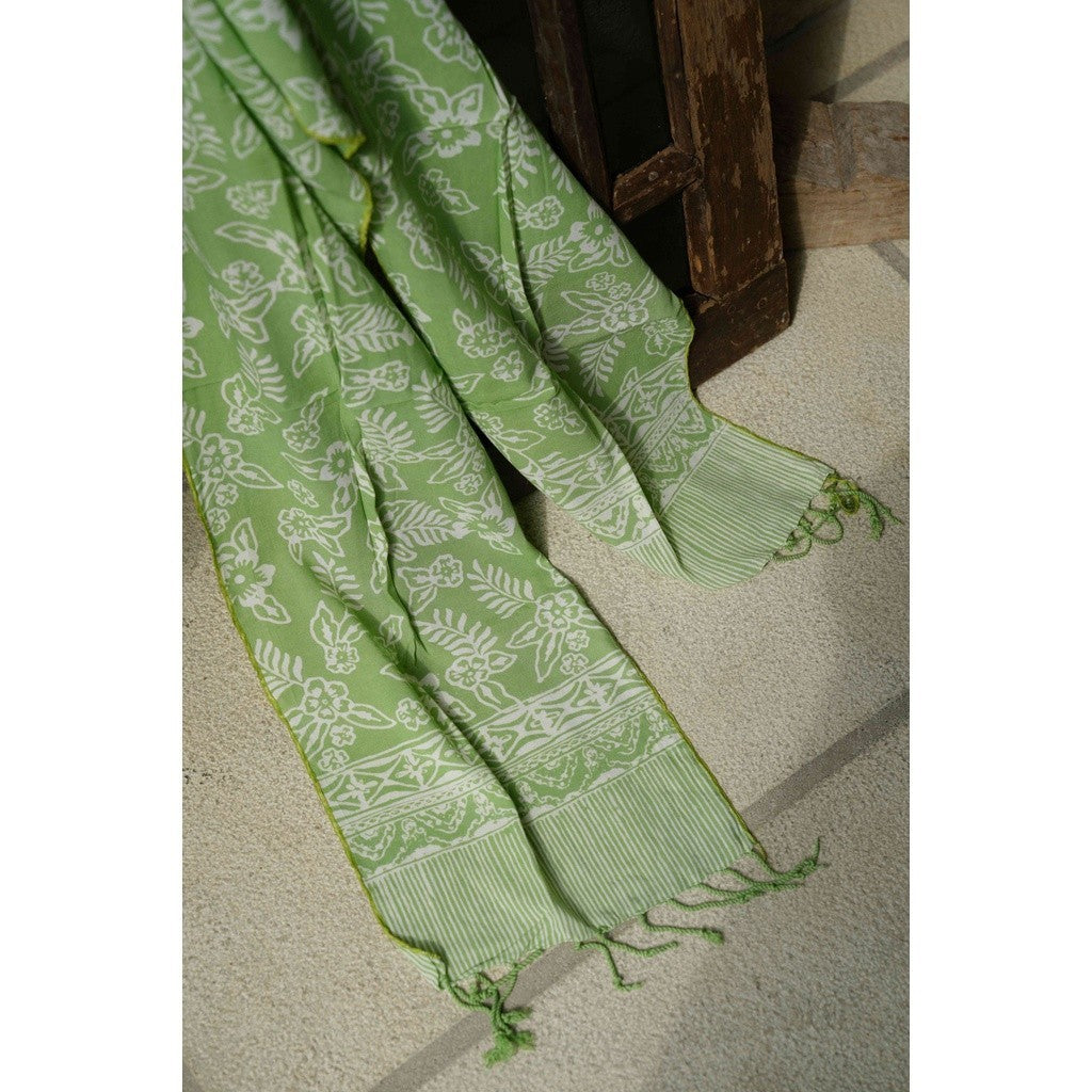Scarf Batik TCi Daun 2 Green