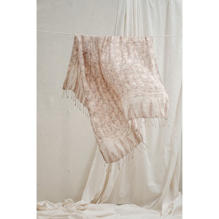 Selendang Batik Sutra Pastel Brown 01