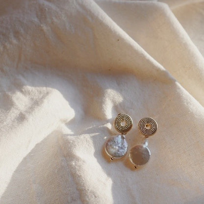 Rani-Freshwater Pearl Earrings Gold Plated/Anting Mutiara Wanita