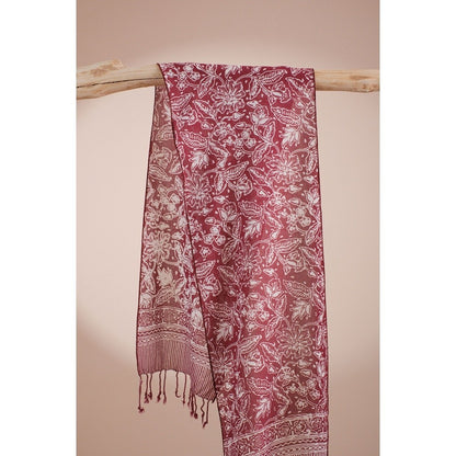 Scarf Batik N2 Maroon Red