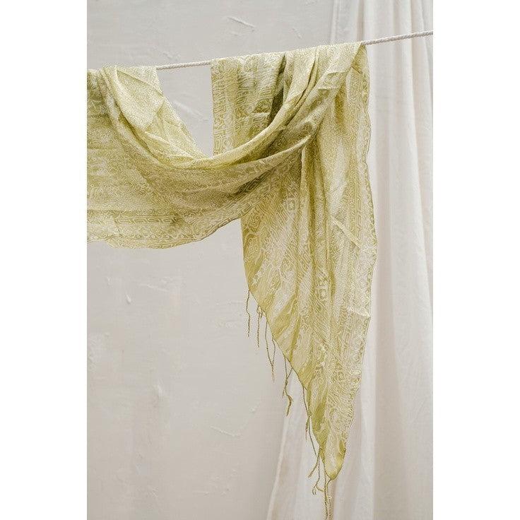 Selendang Batik Sutra Green 04
