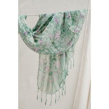 Selendang Batik Sutra Green 05