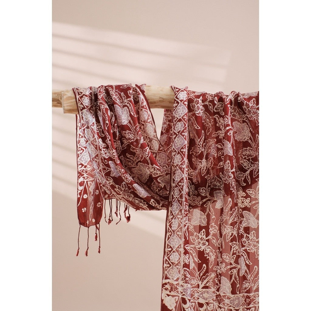Syal Batik Sutra Brown 05