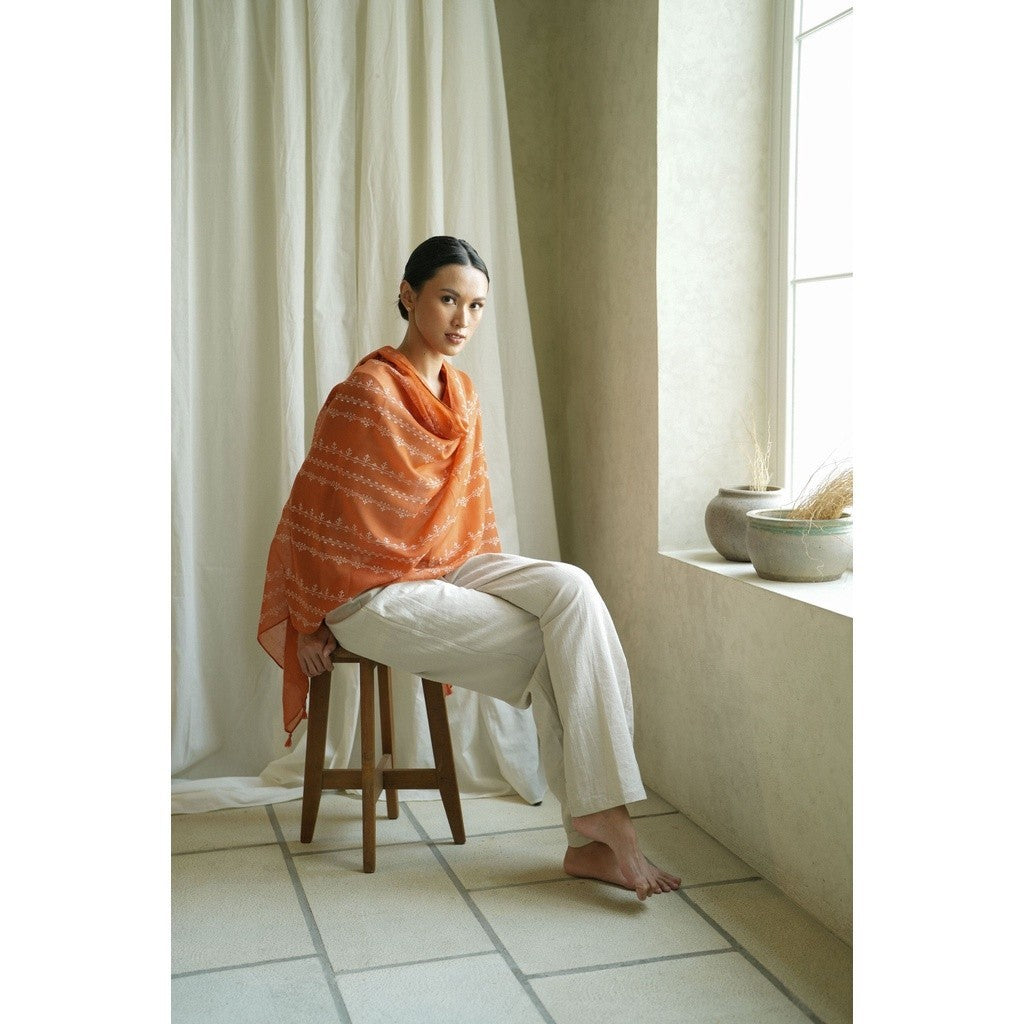 Joya Orange Shawl / Selendang Batik