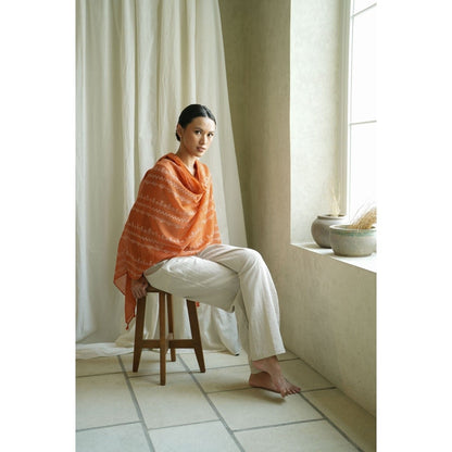 Joya Orange Shawl / Selendang Batik