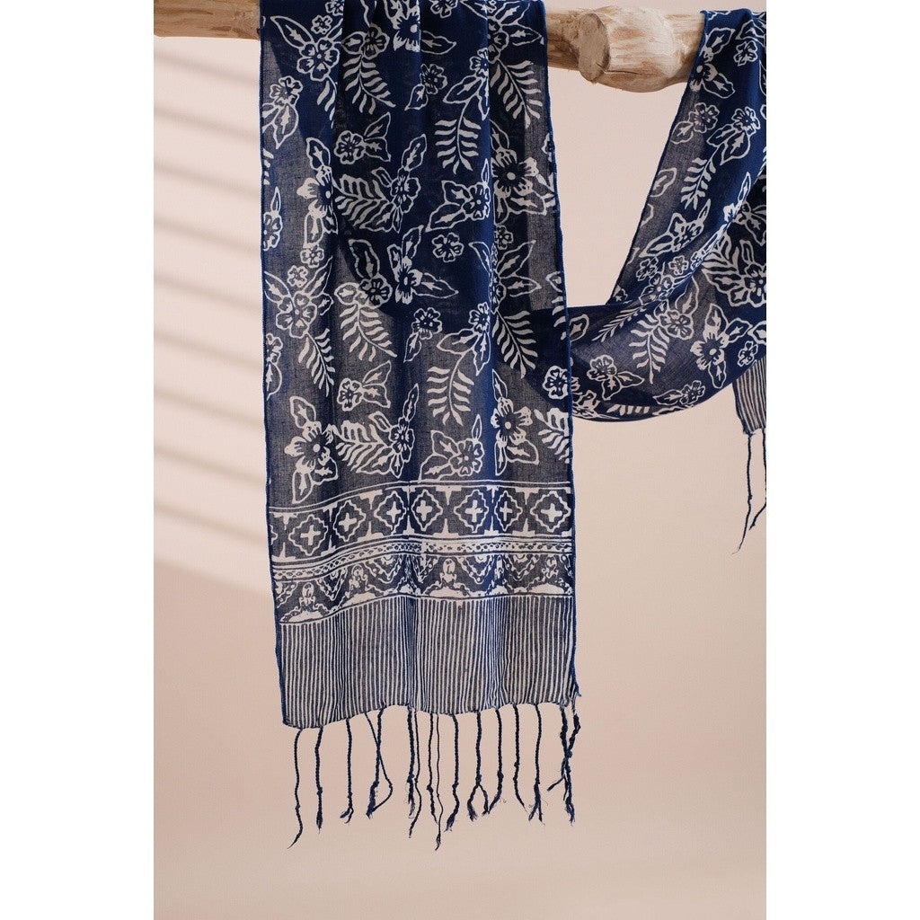 Scarf Batik TCC Daun 2 Blue