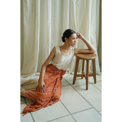 Joya Orange Shawl / Selendang Batik