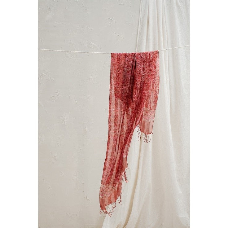 Selendang Batik Sutra Red 02