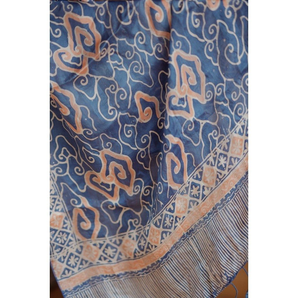 Syal Batik Sutra Blue MM