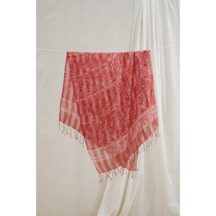 Selendang Batik Sutra Red 02