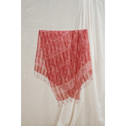 Selendang Batik Sutra Red 02