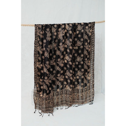 Selendang Batik Sutra Black 01