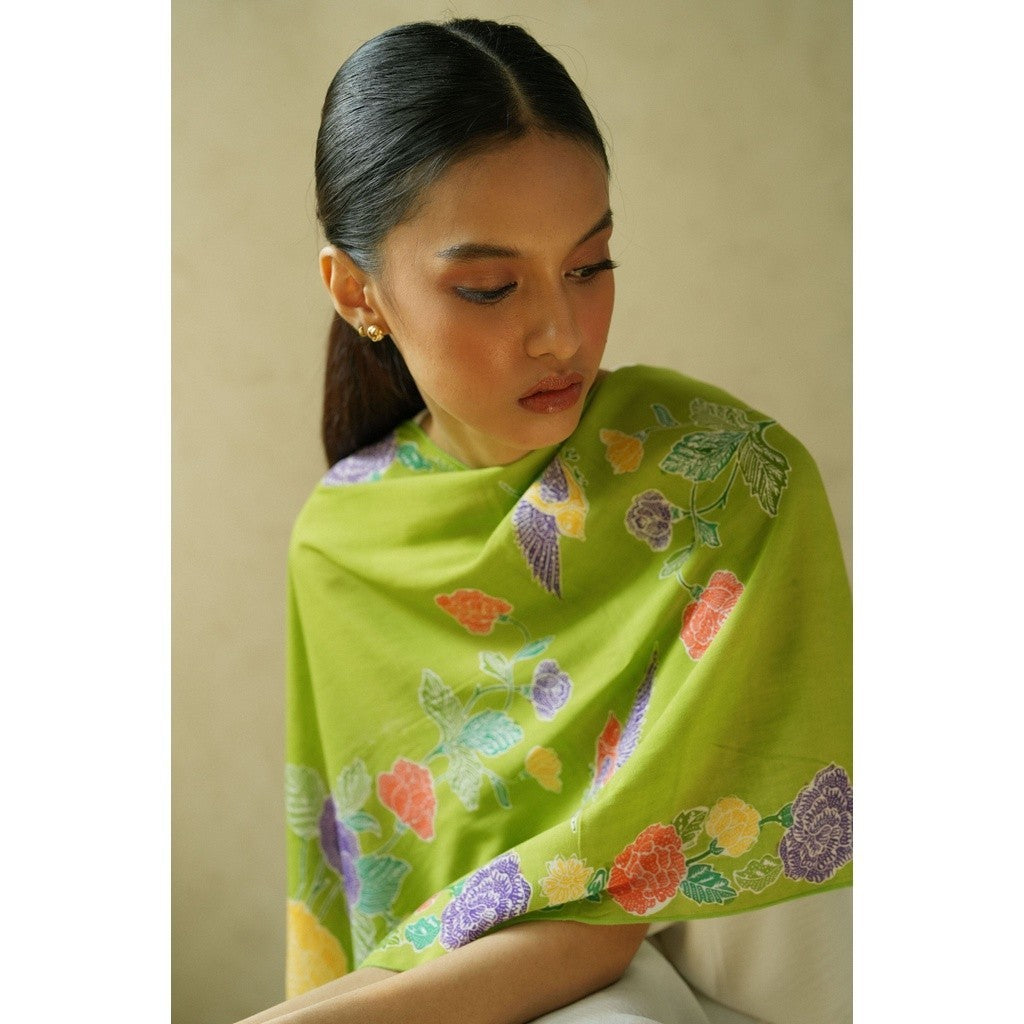 Selendang Batik Encim Plain Green