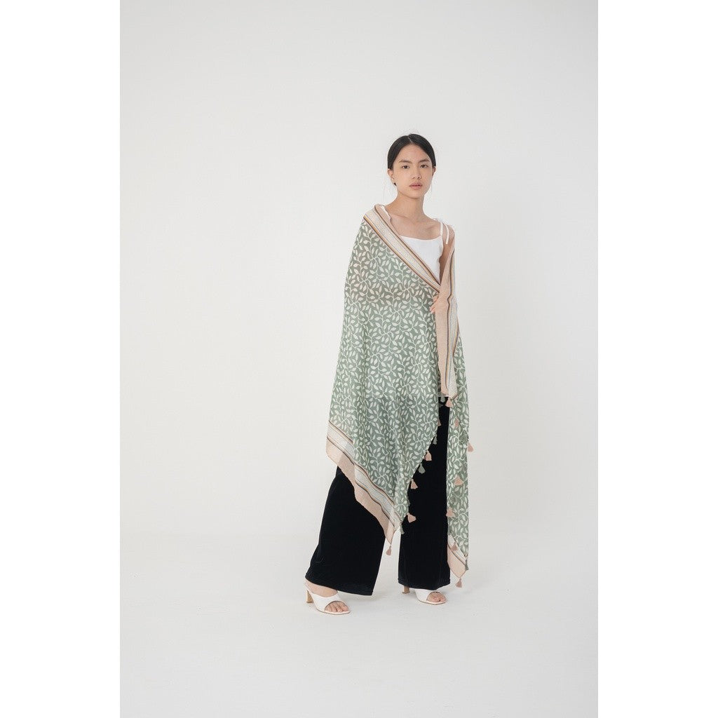 (DEFECT SALE) Salma Green-Selendang Batik Premium 90×180/Pashmina