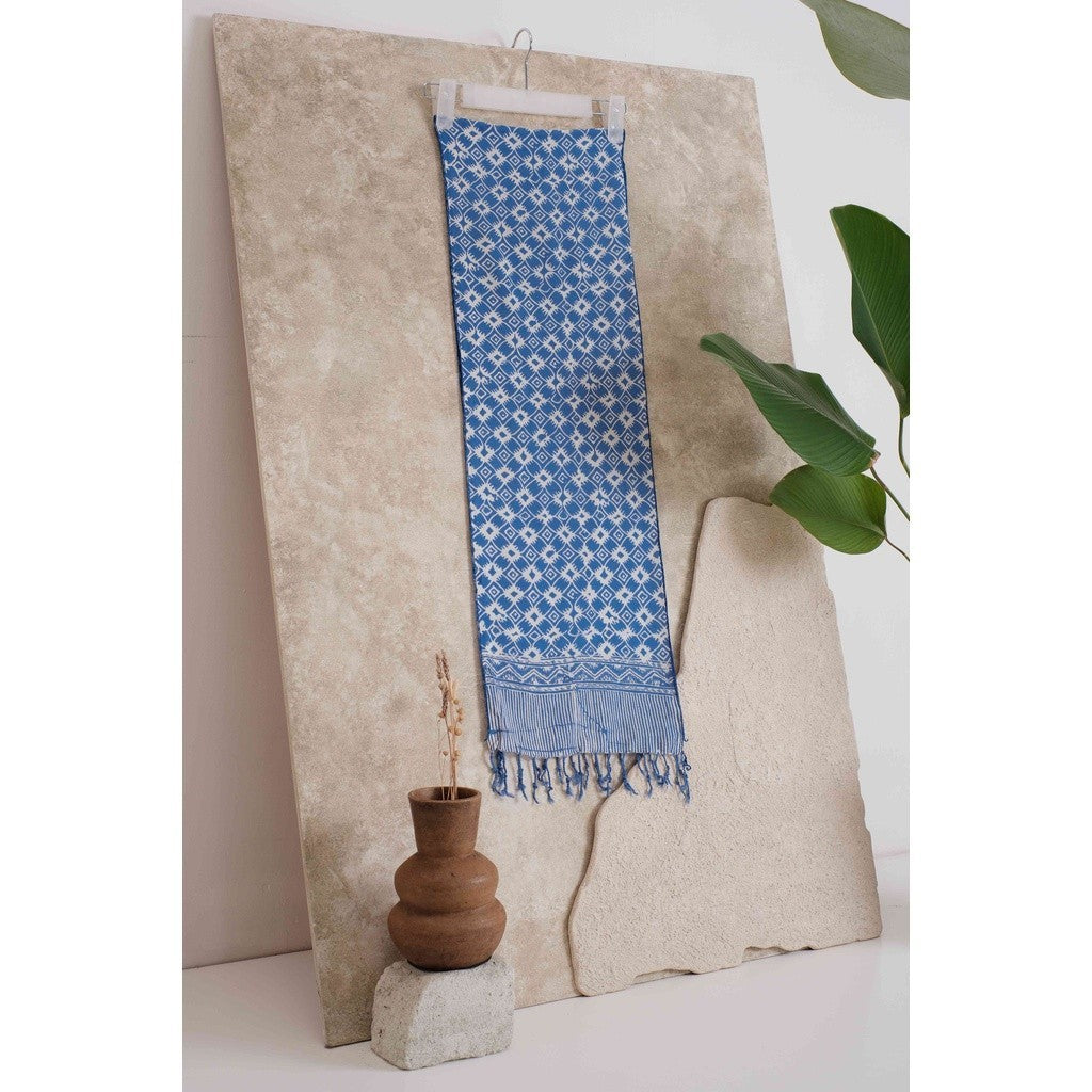 Scarf Batik TCB Kawung 4 Blue