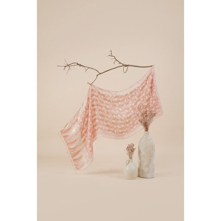 Syal Batik Sutra Pastel Salmon 01