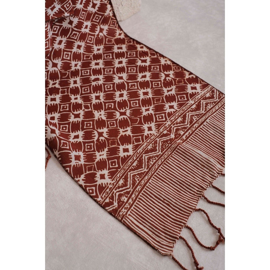 Scarf Batik TCR Kawung 4 Brown