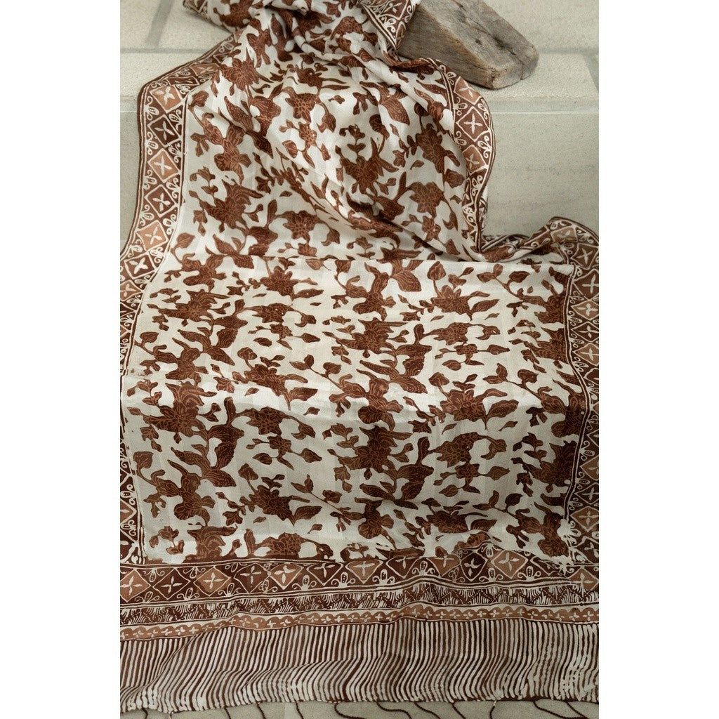 Syal Batik Sutra Brown 07