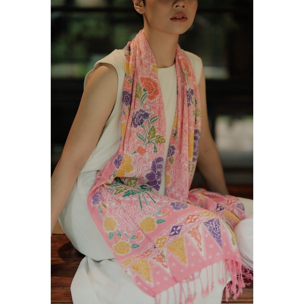 Selendang Batik Encim Pink