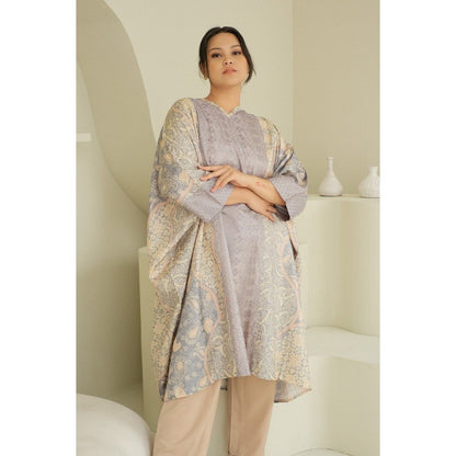 Kaiyana Kaftan Batik Dress - Light Blue