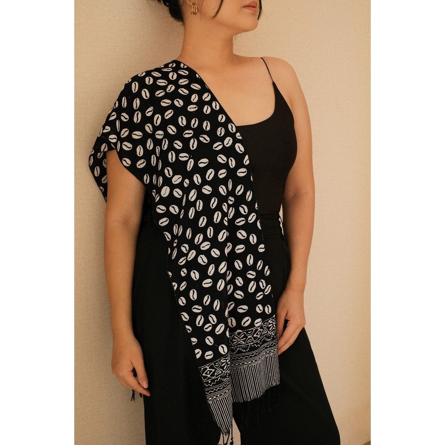 Scarf Batik Biji Kopi Black