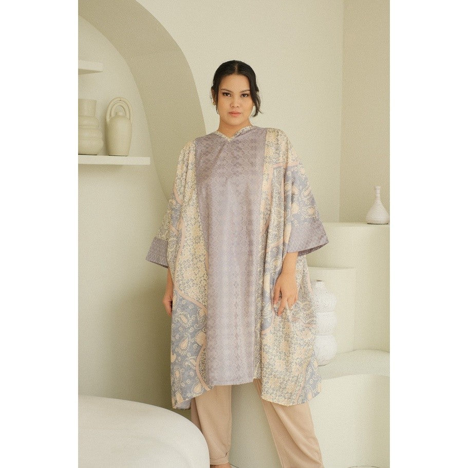 Kaiyana Kaftan Batik Dress - Light Blue