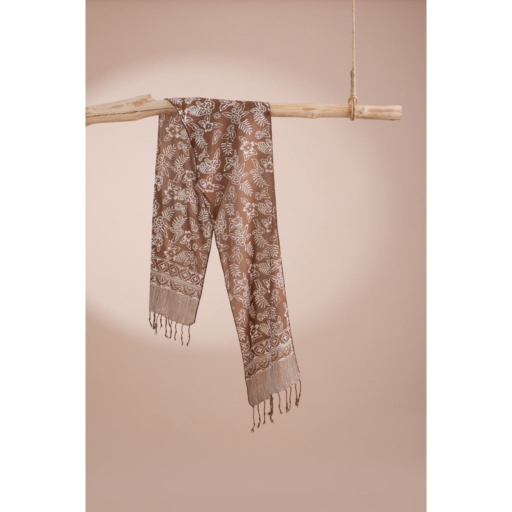 Scarf Batik TCR Daun 2 Brown