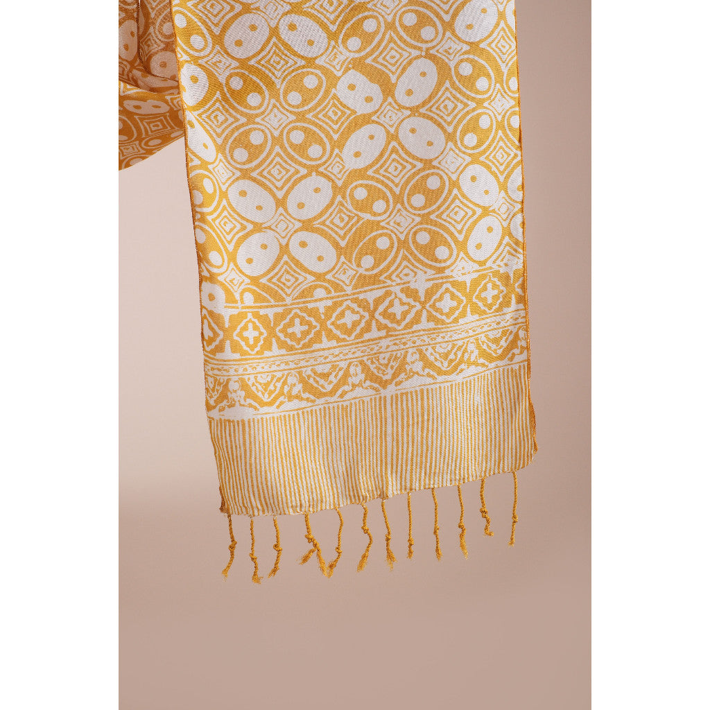 Scarf Batik TCK Kawung 1 Yellow