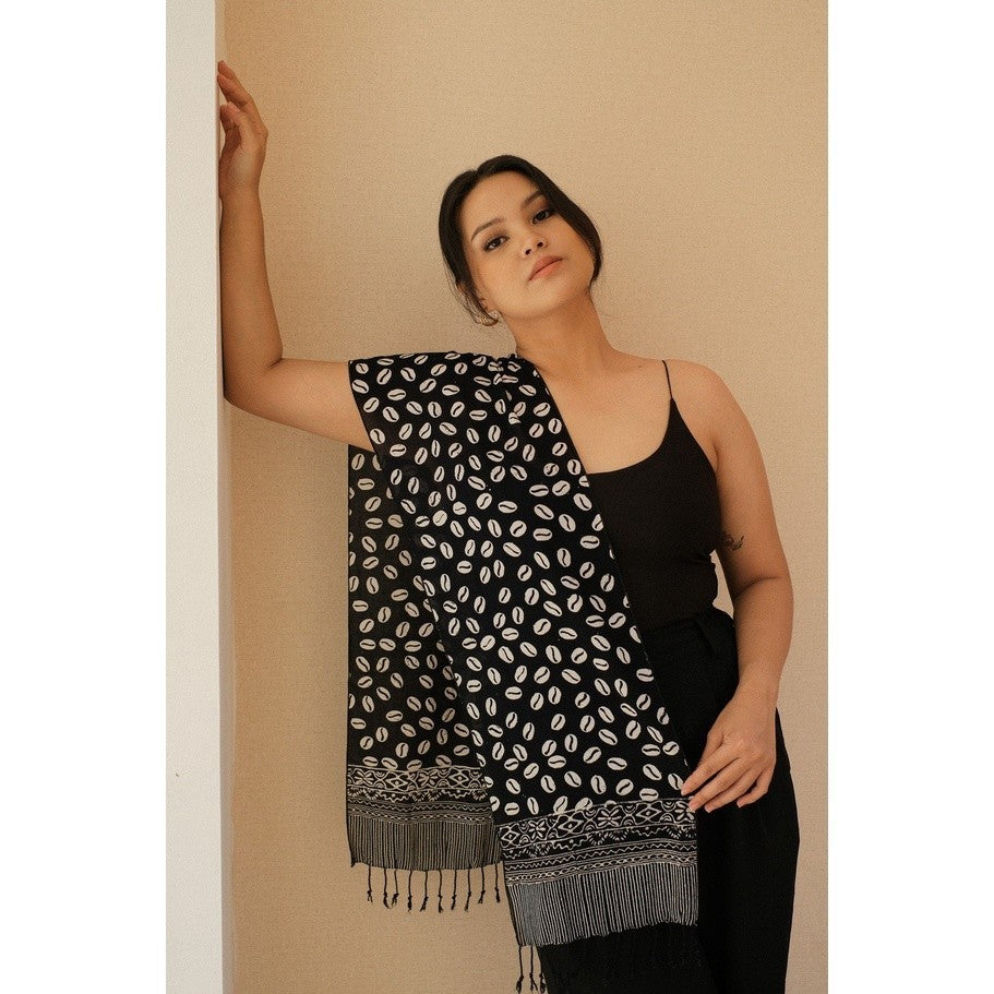 Scarf Batik Biji Kopi Black