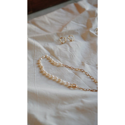 Mika-Freshwater Pearl Necklace Gold Plated/Kalung Mutiara Wanita