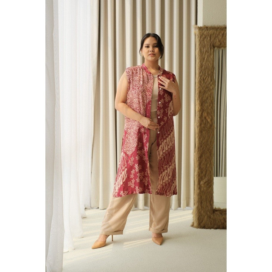 Talitha Tunik in Red - Dress Outer Batik