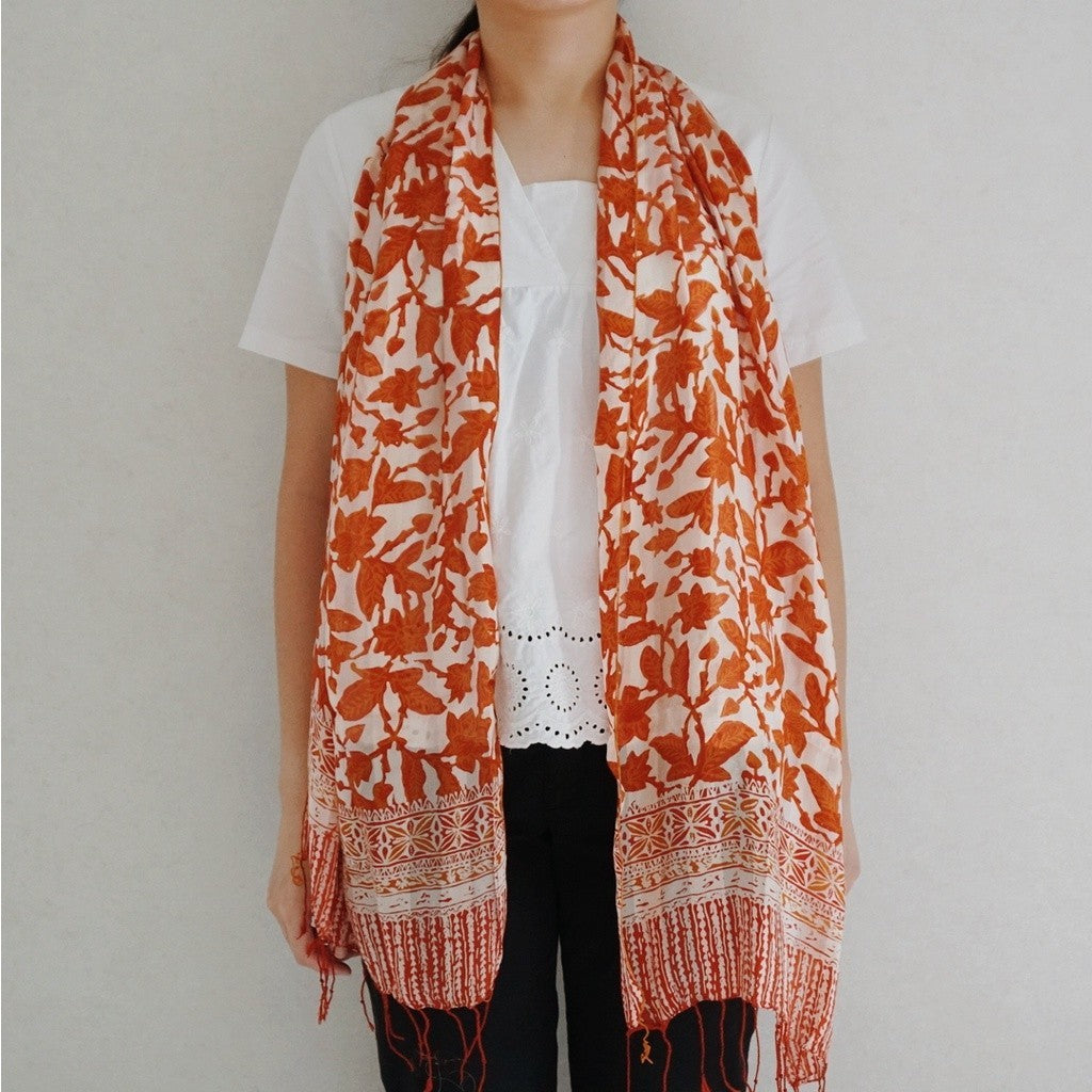 Syal Batik Sutra Terracotta 01