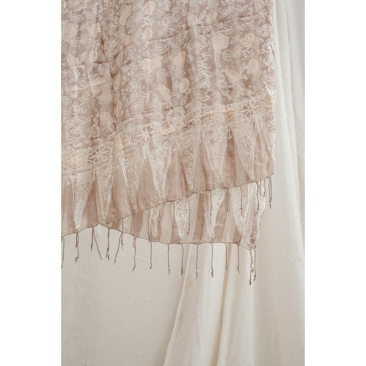 Selendang Batik Sutra Pastel Brown 01