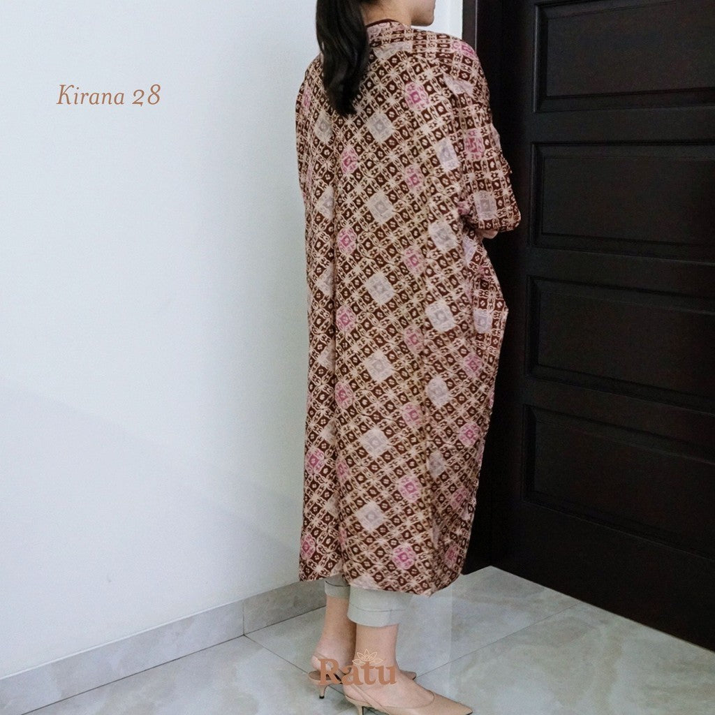 Outer Batik Cap/Luaran Baju Panjang Wanita/Kaftan Modern/Oversize-28