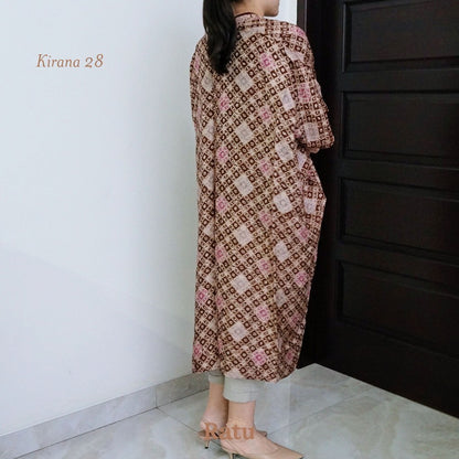 Outer Batik Cap/Luaran Baju Panjang Wanita/Kaftan Modern/Oversize-28