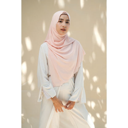 Embroidery Hijab Shawl - Malek - Rose Quartz