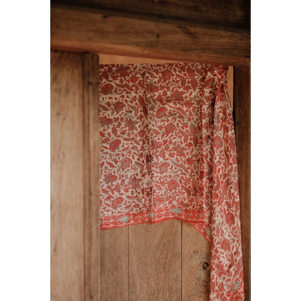 Syal Batik Sutra Orange 07