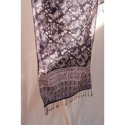 Scarf Batik Kupu - Grey Purple