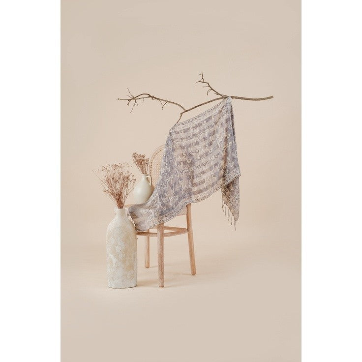 Syal Batik Sutra Pastel Blue 02