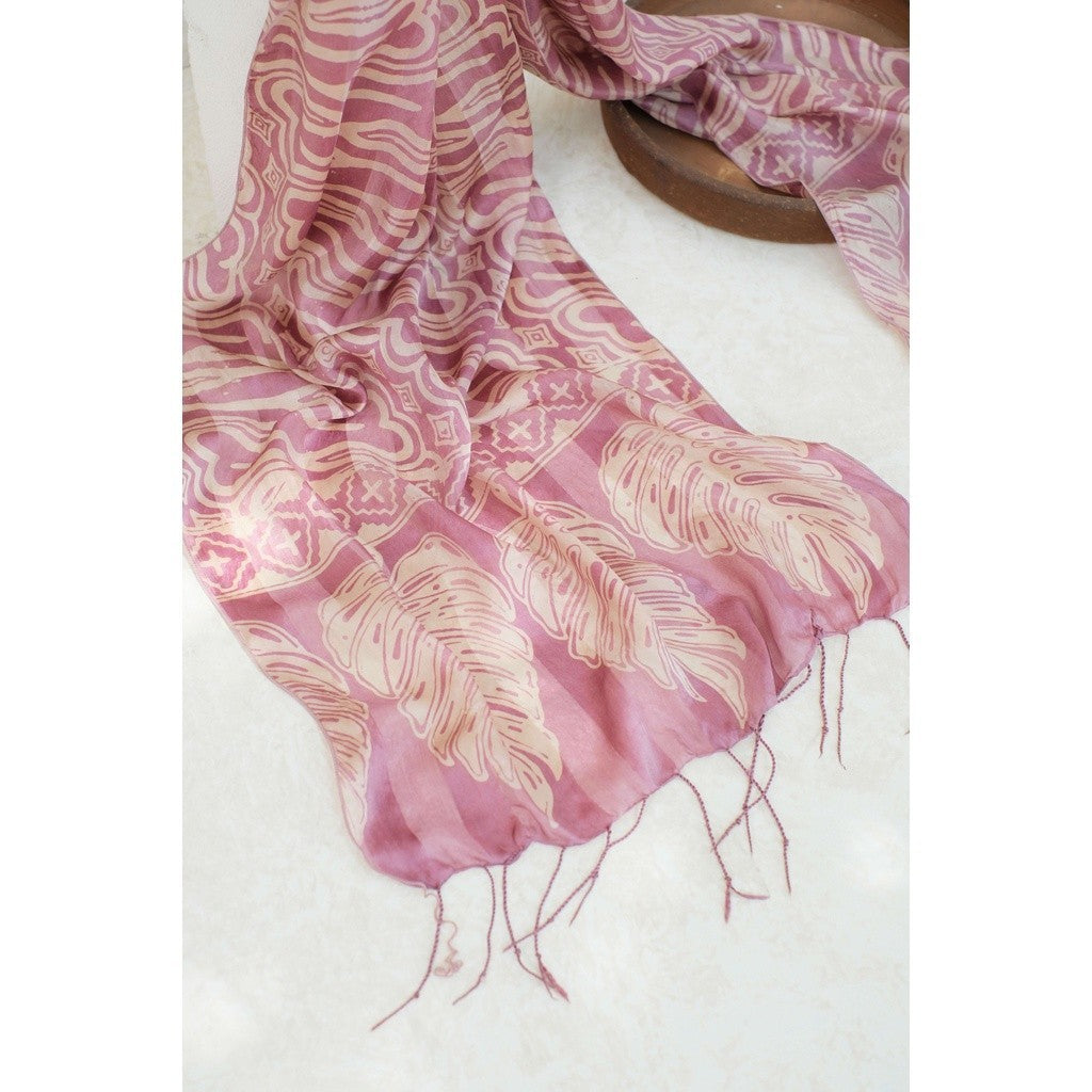 Syal Batik Sutra Parang - Purple - 45