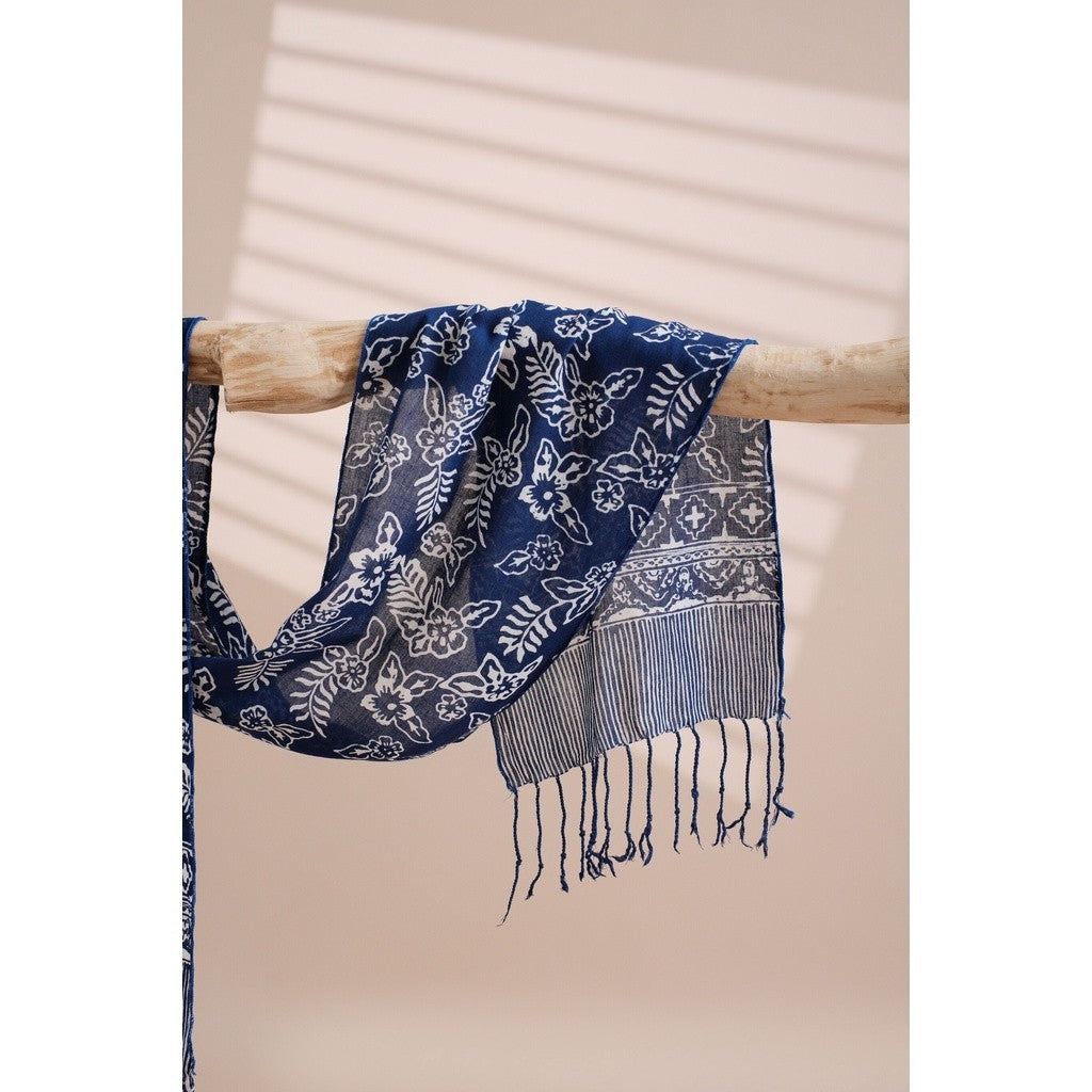 Scarf Batik TCC Daun 2 Blue