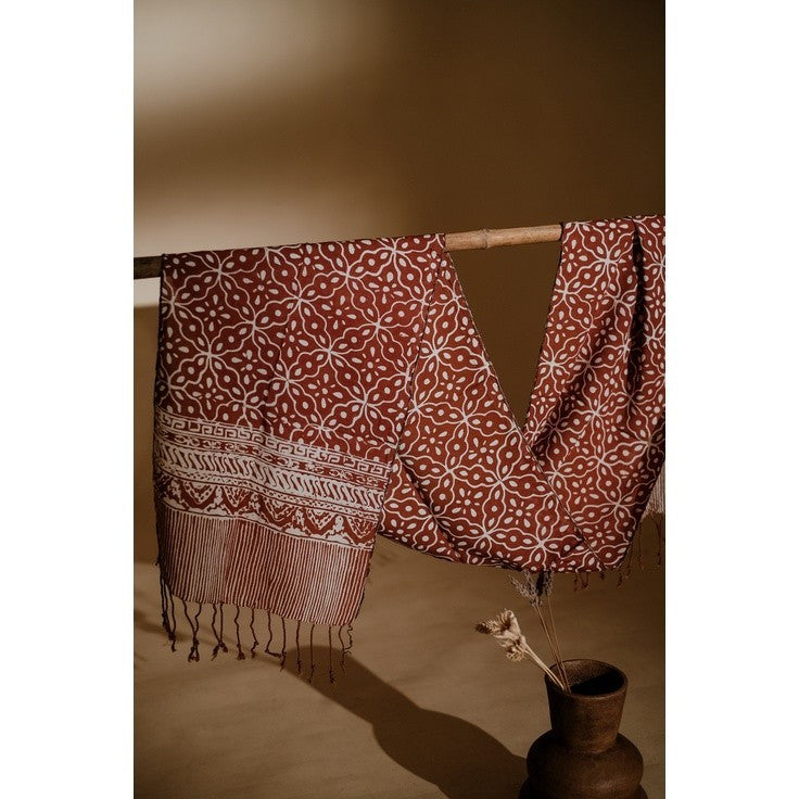 Scarf Batik TCR Kawung 2 Brown