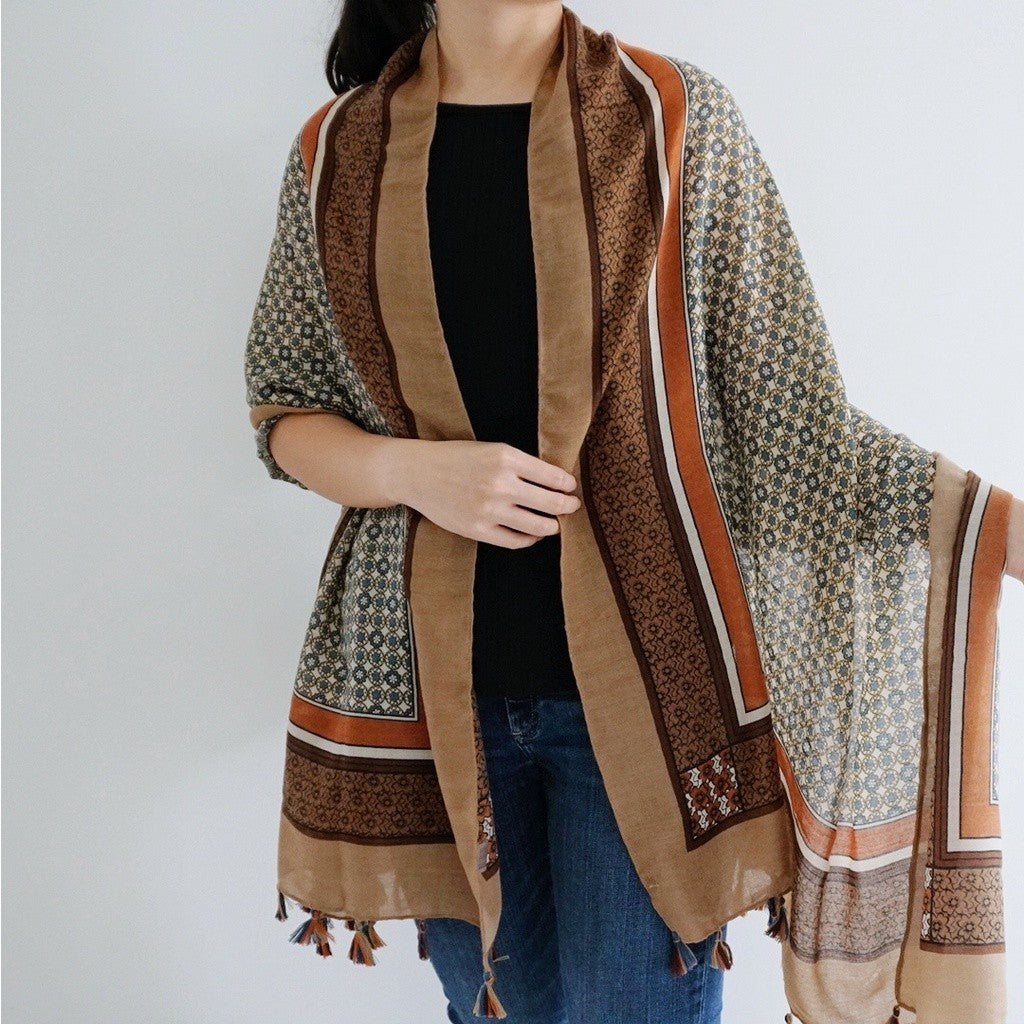 (DEFECT SALE) Andara Brown Shawl