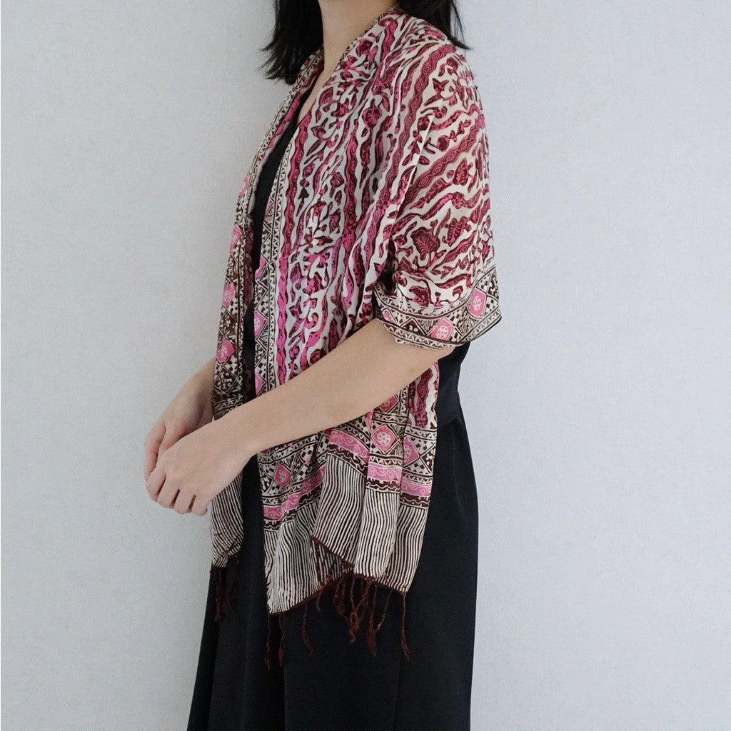Syal Batik Sutra Pink 08