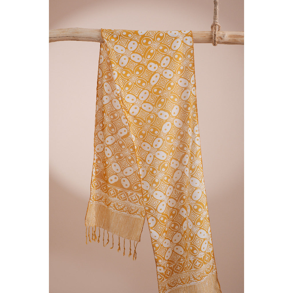 Scarf Batik TCK Kawung 1 Yellow