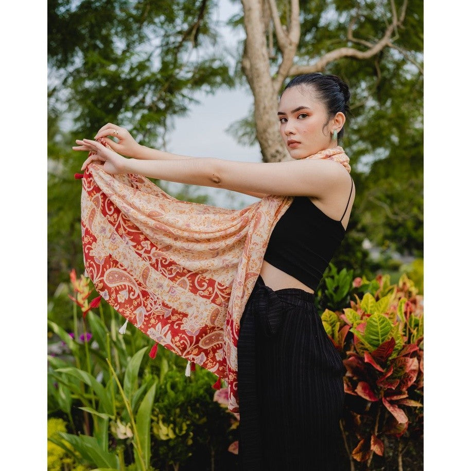 Zaria Orange Shawl